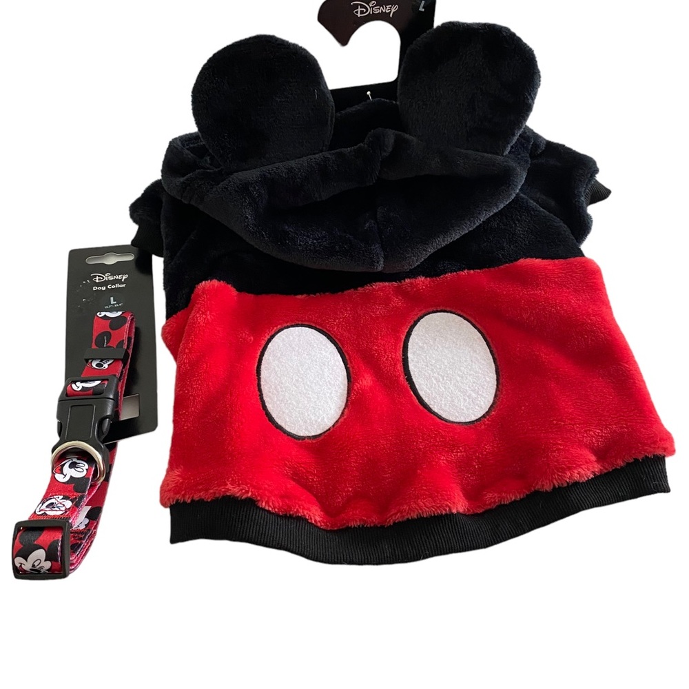 DISNEY Dog Mickey Mouse Costume and Collar Size: L